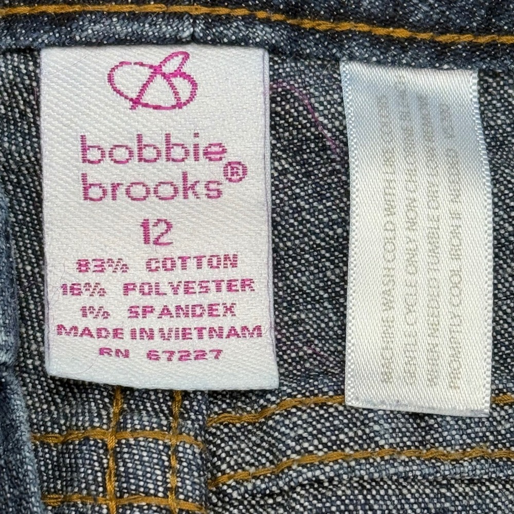 Bobbie Brooks Flare Leg Jeans Womens Size 12 Dark Wash Denim Y2K Style - Picture 5 of 11